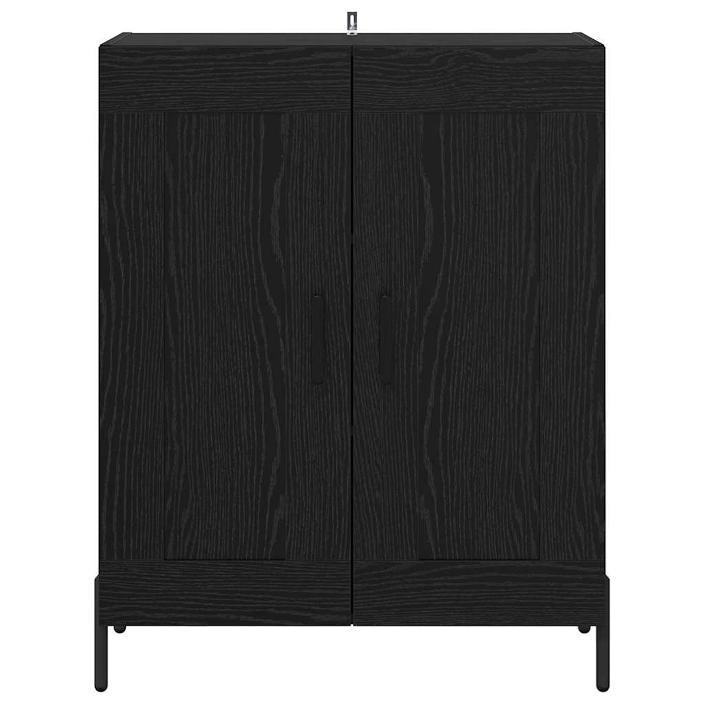 vidaXL Buffet noir aspect chêne 69,5 x 34 x 90 cm