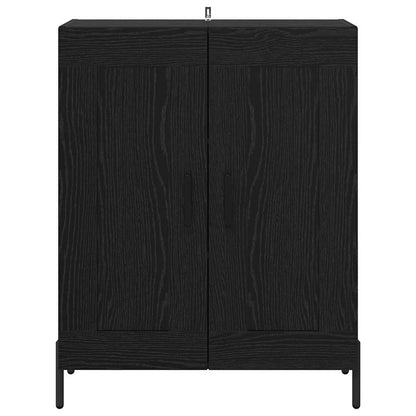 vidaXL Buffet noir aspect chêne 69,5 x 34 x 90 cm