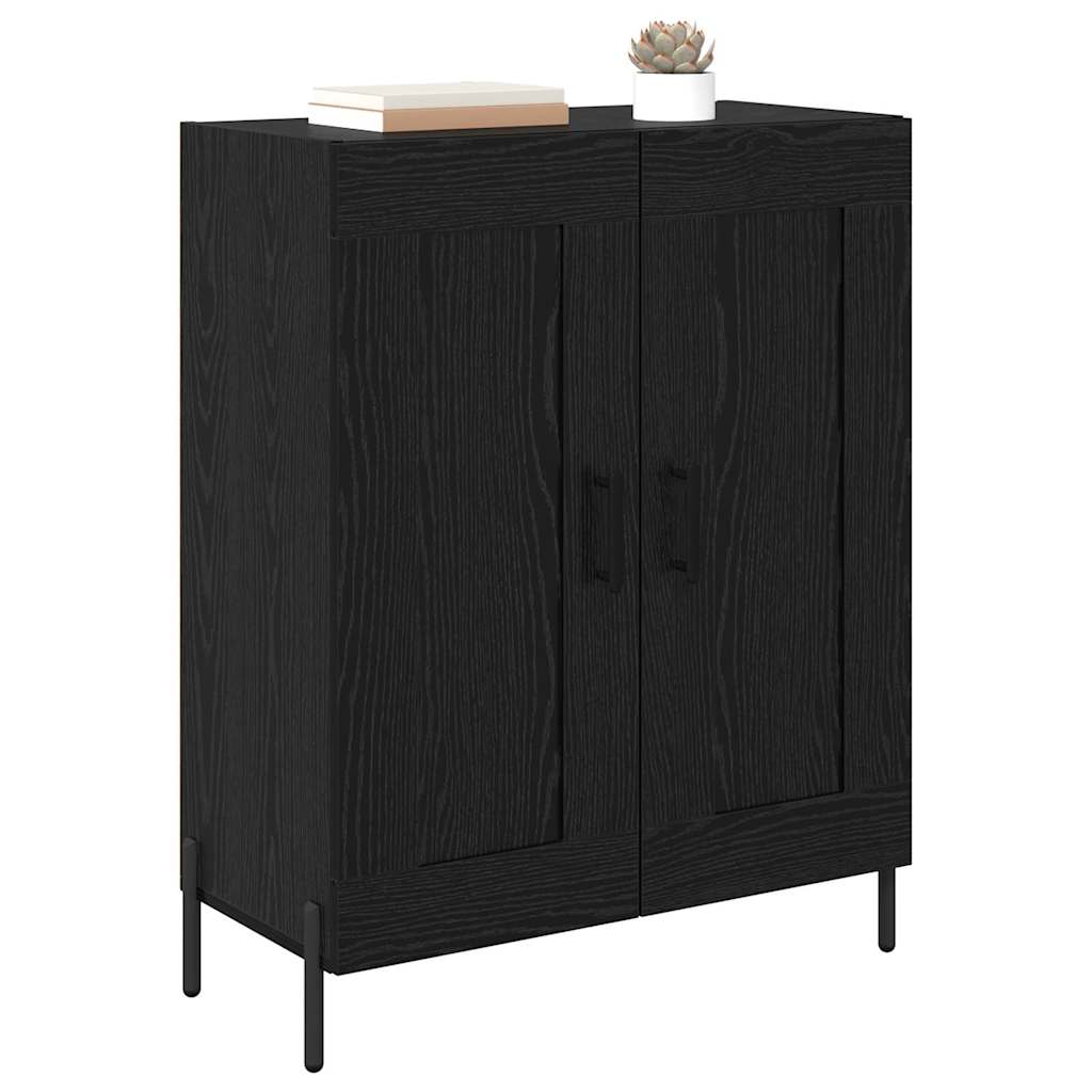 vidaXL Buffet noir aspect chêne 69,5 x 34 x 90 cm