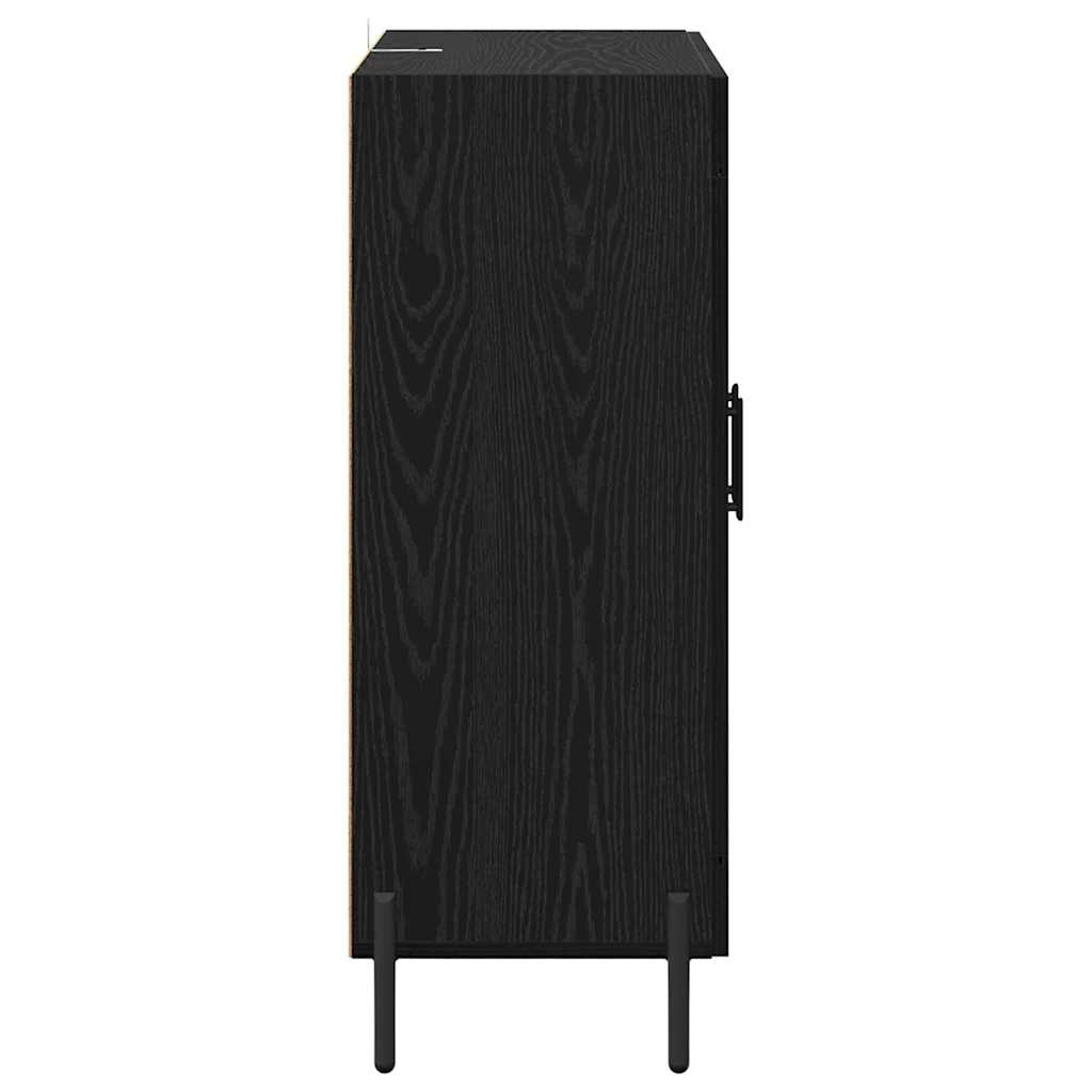 vidaXL Buffet noir aspect chêne 69,5 x 34 x 90 cm