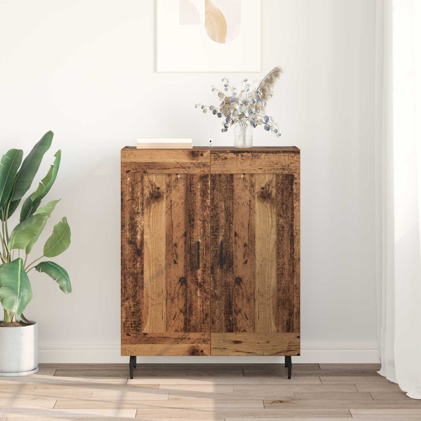 vidaXL Buffet en bois recyclé 69,5 x 34 x 90 cm Bois d'ingénierie et fer
