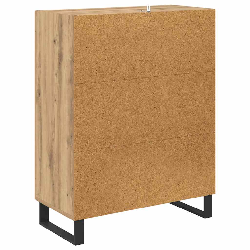 vidaXL Buffet chêne artisanal 69,5 x 34 x 90 cm bois d'ingénierie et fer