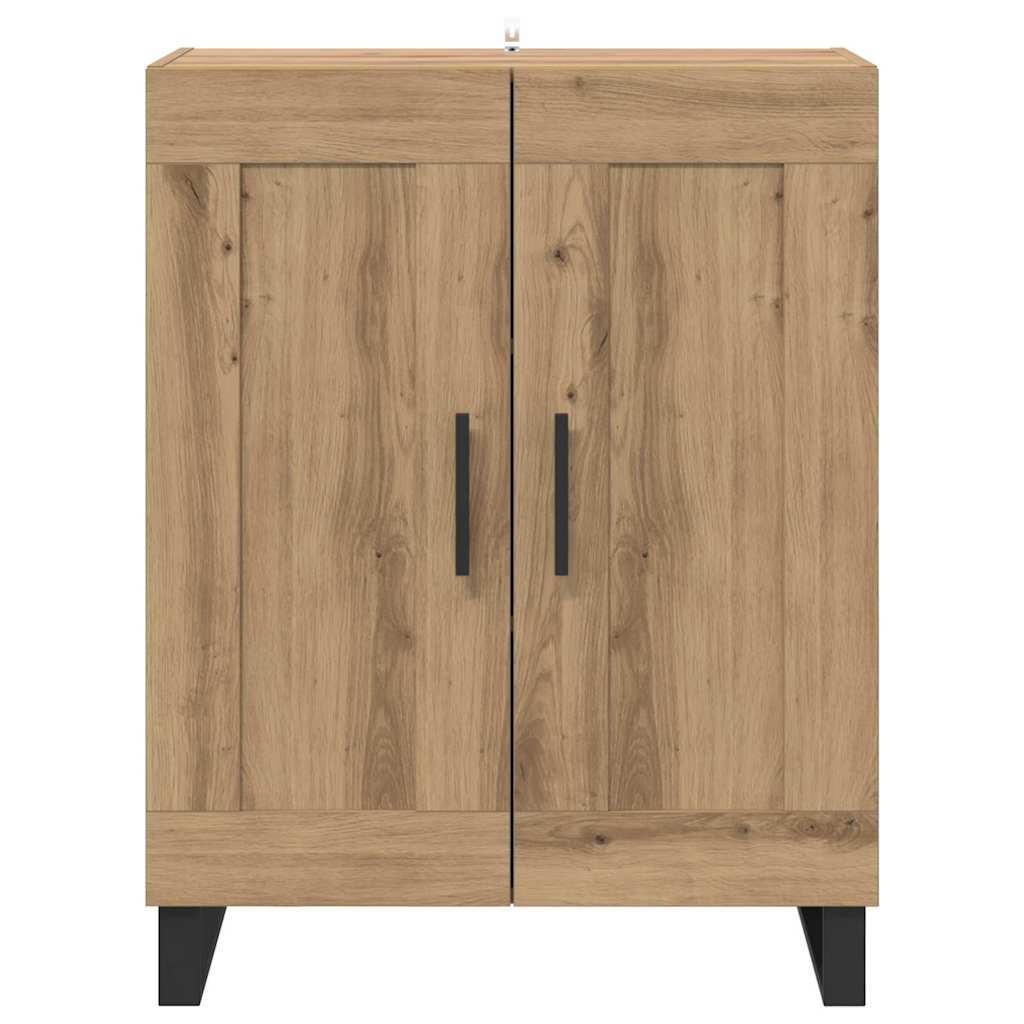 vidaXL Buffet chêne artisanal 69,5 x 34 x 90 cm bois d'ingénierie et fer