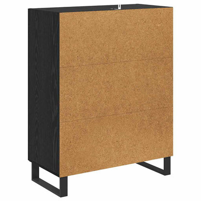 vidaXL Bahut noir aspect chêne 69,5 x 34 x 90 cm