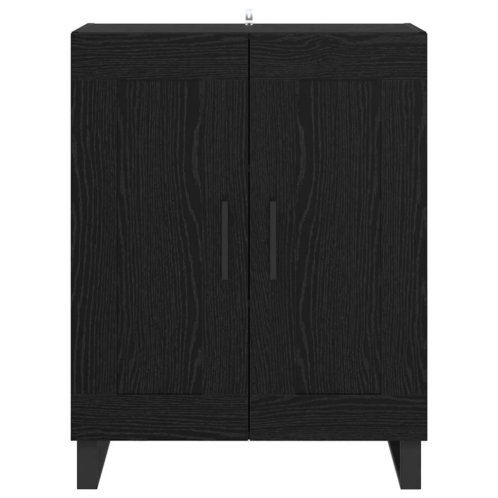 vidaXL Bahut noir aspect chêne 69,5 x 34 x 90 cm