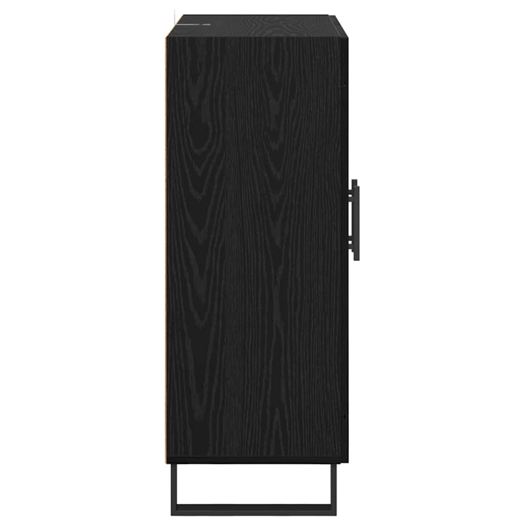 vidaXL Bahut noir aspect chêne 69,5 x 34 x 90 cm