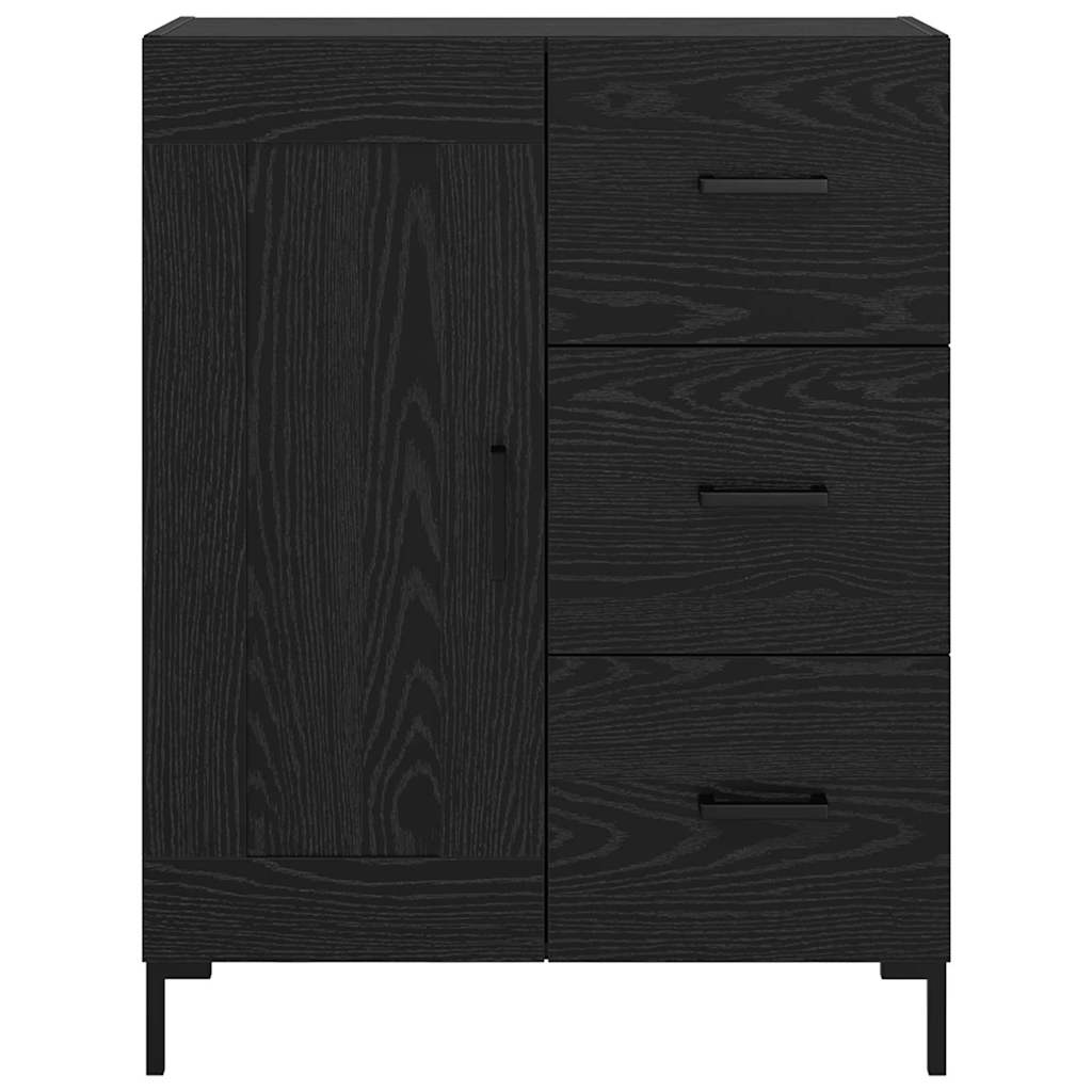 Sideboard Schwarz Eichen-Optik 69.5 x 34 x 90 cm Holzwerkstoff