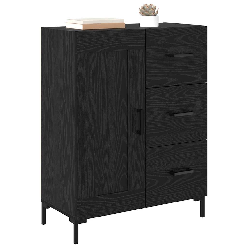 Sideboard Schwarz Eichen-Optik 69.5 x 34 x 90 cm Holzwerkstoff