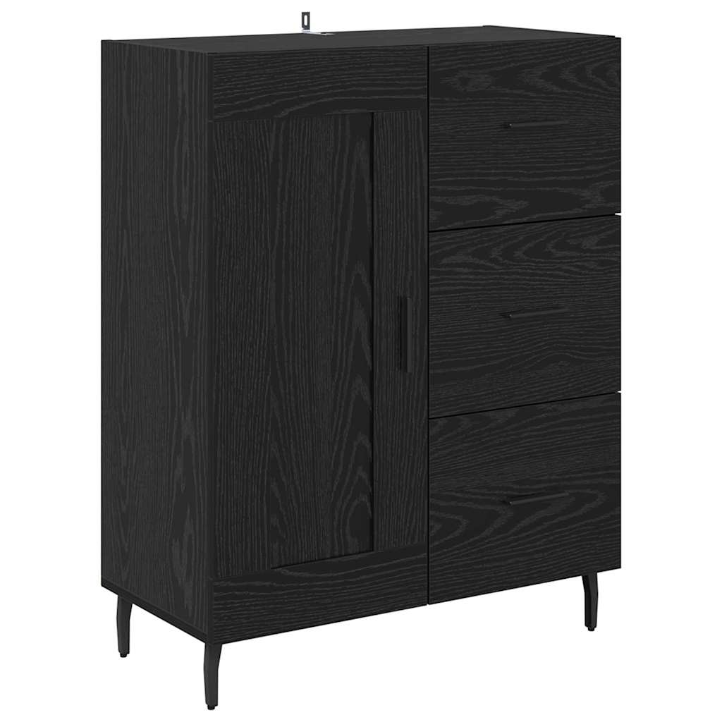 Sideboard mit Schubladen Schwarz Eichen-Optik 69,5 x 34 x 90 cm