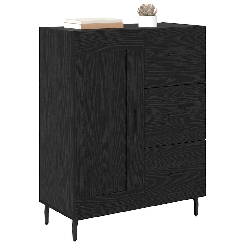 Sideboard mit Schubladen Schwarz Eichen-Optik 69,5 x 34 x 90 cm