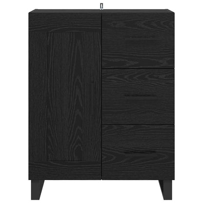 Sideboard mit Schubladen Schwarz Eichen-Optik 69,5 x 34 x 90 cm