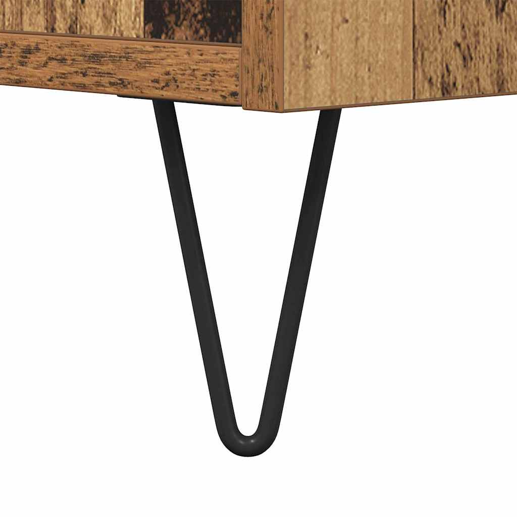 vidaXL Sideboard Altholz 34,5 x 34 x 90 cm Verbundholz und Eisen