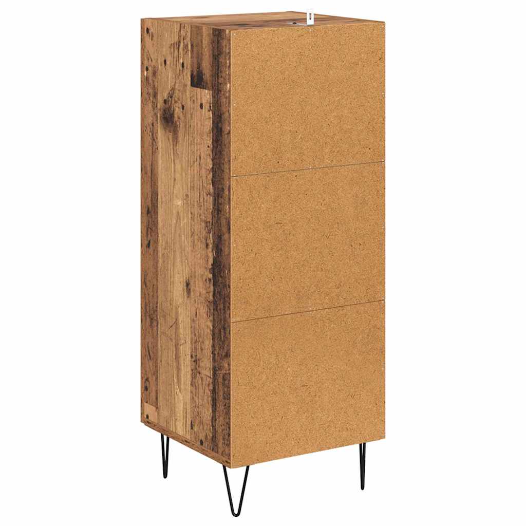 vidaXL Sideboard Altholz 34,5 x 34 x 90 cm Verbundholz und Eisen