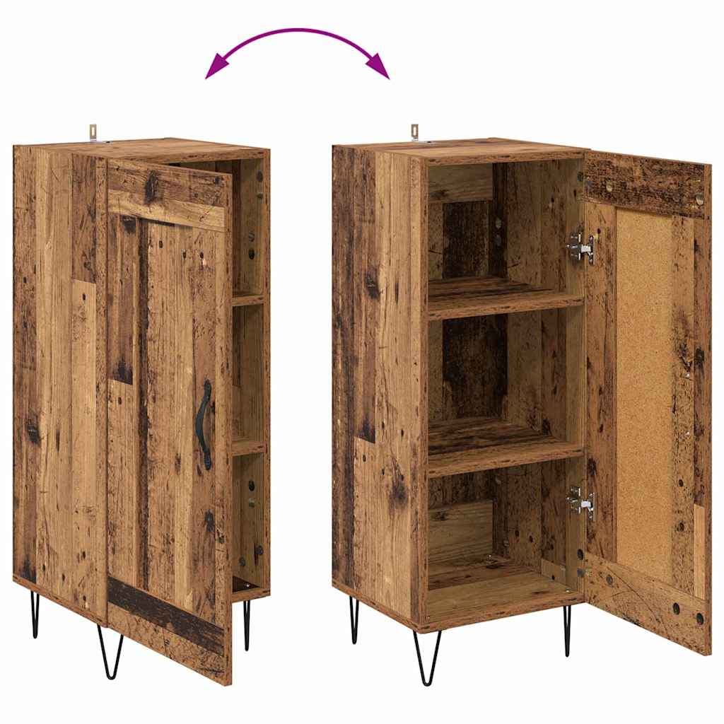 vidaXL Sideboard Altholz 34,5 x 34 x 90 cm Verbundholz und Eisen