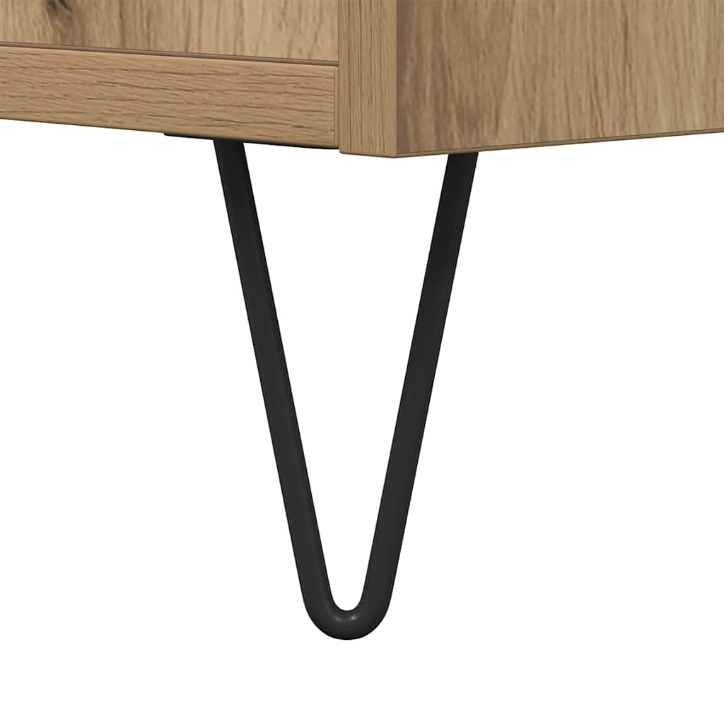 vidaXL Sideboard Artisan-Eiche 34,5 x 34 x 90 cm Verbundholz und Eisen