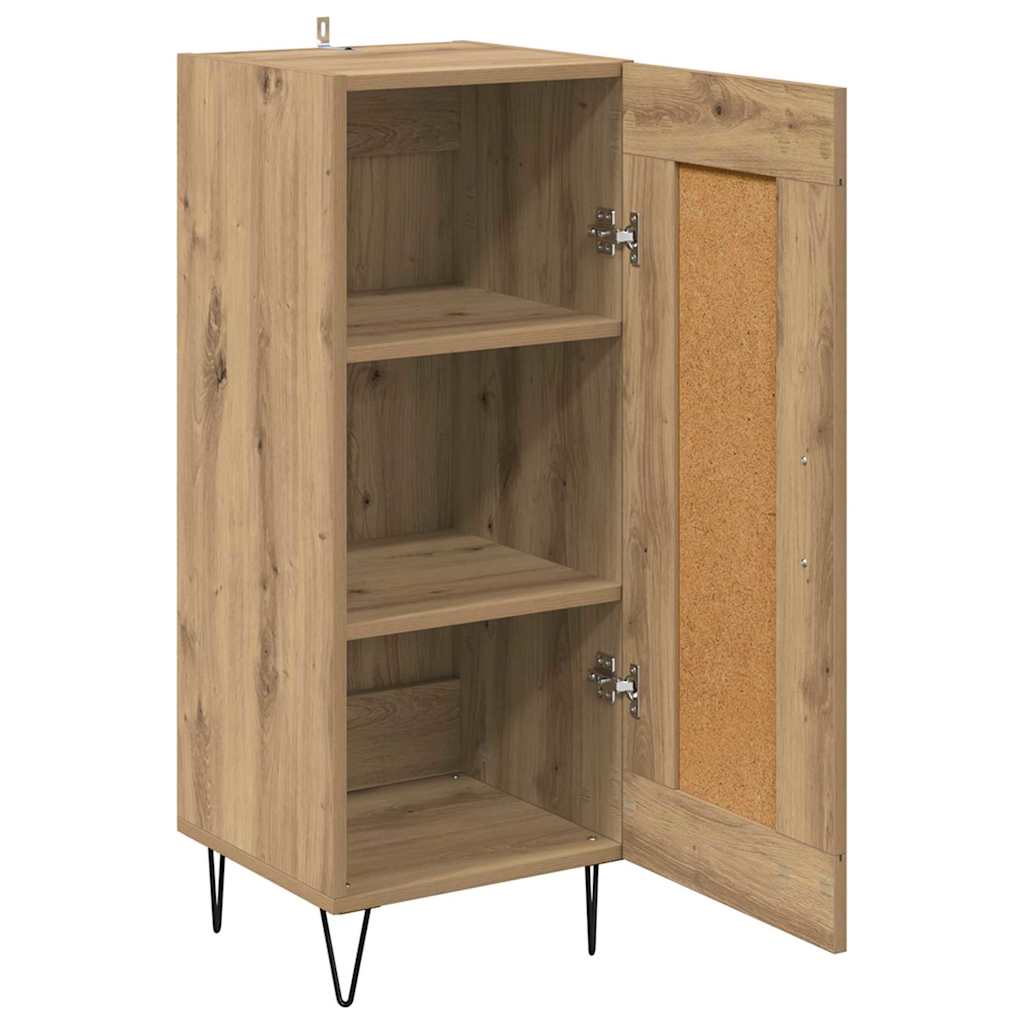 vidaXL Sideboard Artisan-Eiche 34,5 x 34 x 90 cm Verbundholz und Eisen