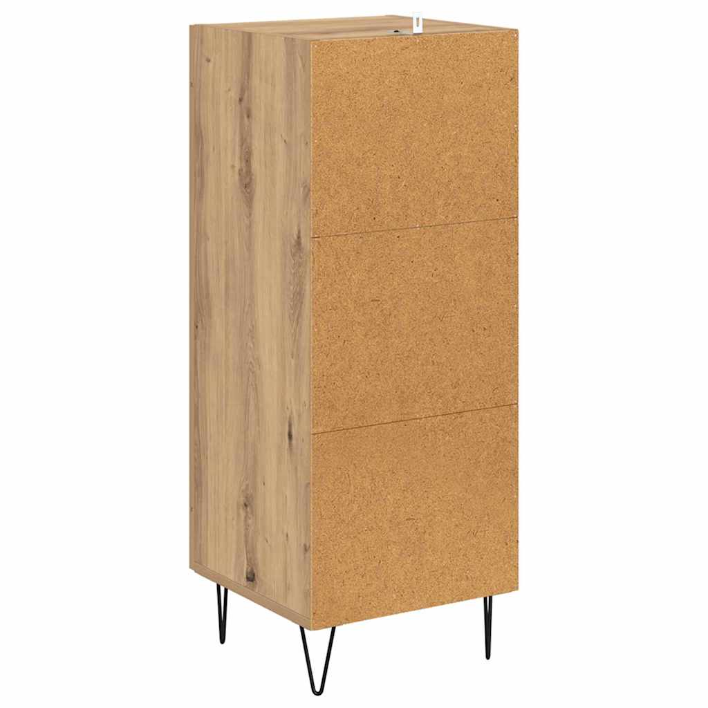 vidaXL Sideboard Artisan-Eiche 34,5 x 34 x 90 cm Verbundholz und Eisen