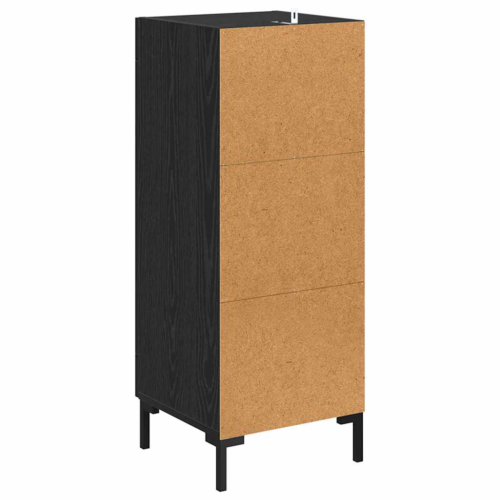 vidaXL Sideboard Olden Schwarz Eichen-Optik 34,5 x 34 x 90 cm