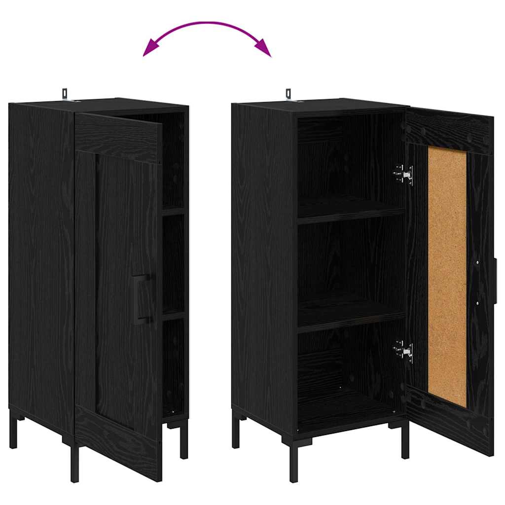 vidaXL Sideboard Olden Schwarz Eichen-Optik 34,5 x 34 x 90 cm