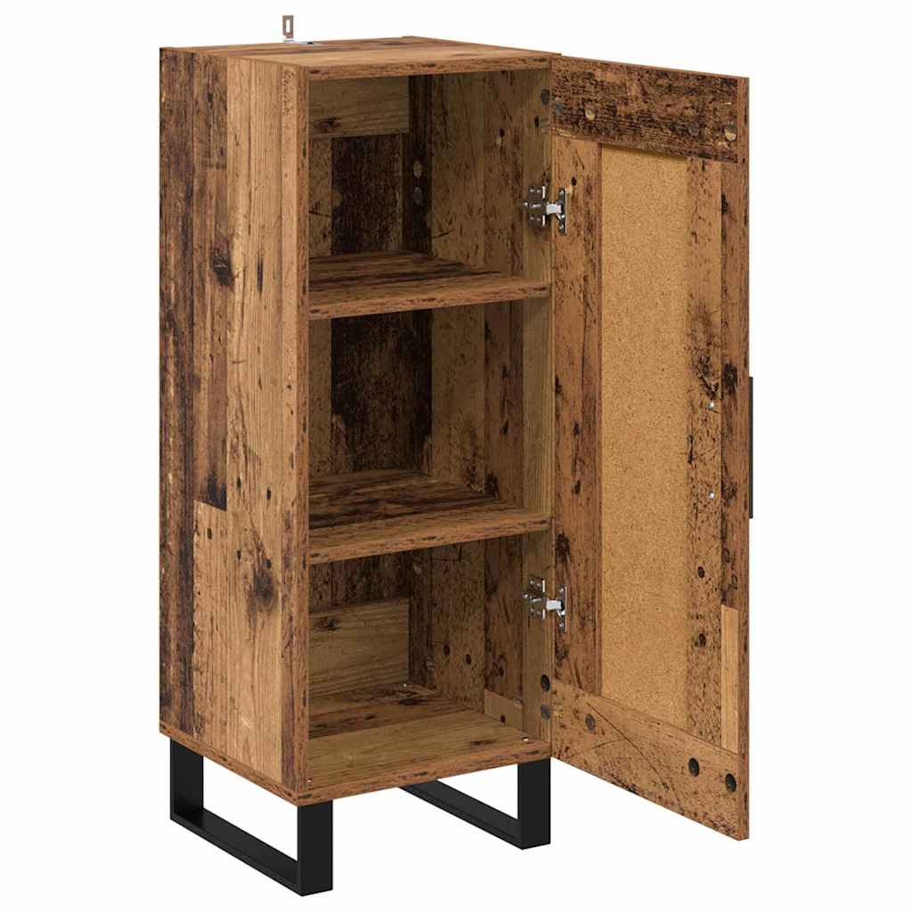 vidaXL Sideboard Altholz 34,5 x 34 x 90 cm Verbundholz und Eisen