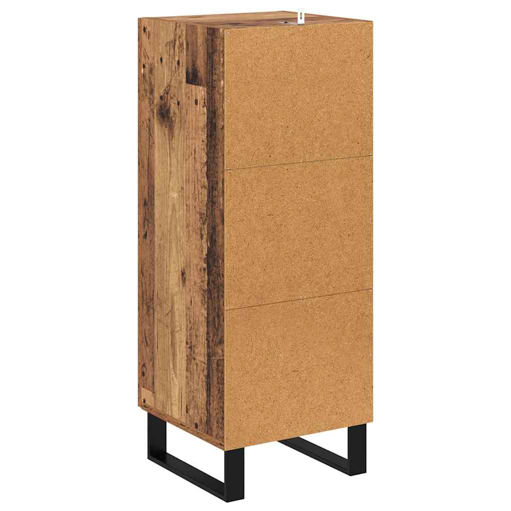 vidaXL Sideboard Altholz 34,5 x 34 x 90 cm Verbundholz und Eisen