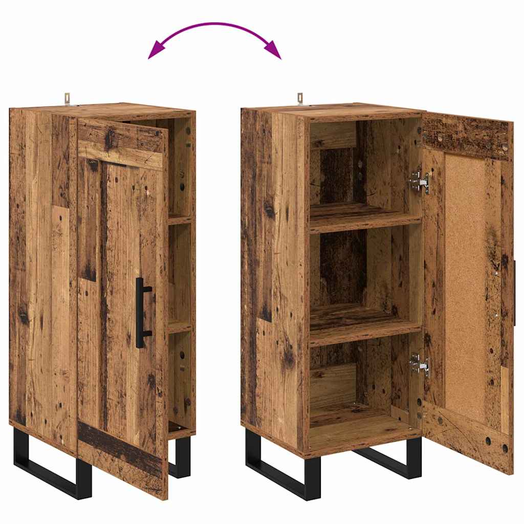 vidaXL Sideboard Altholz 34,5 x 34 x 90 cm Verbundholz und Eisen