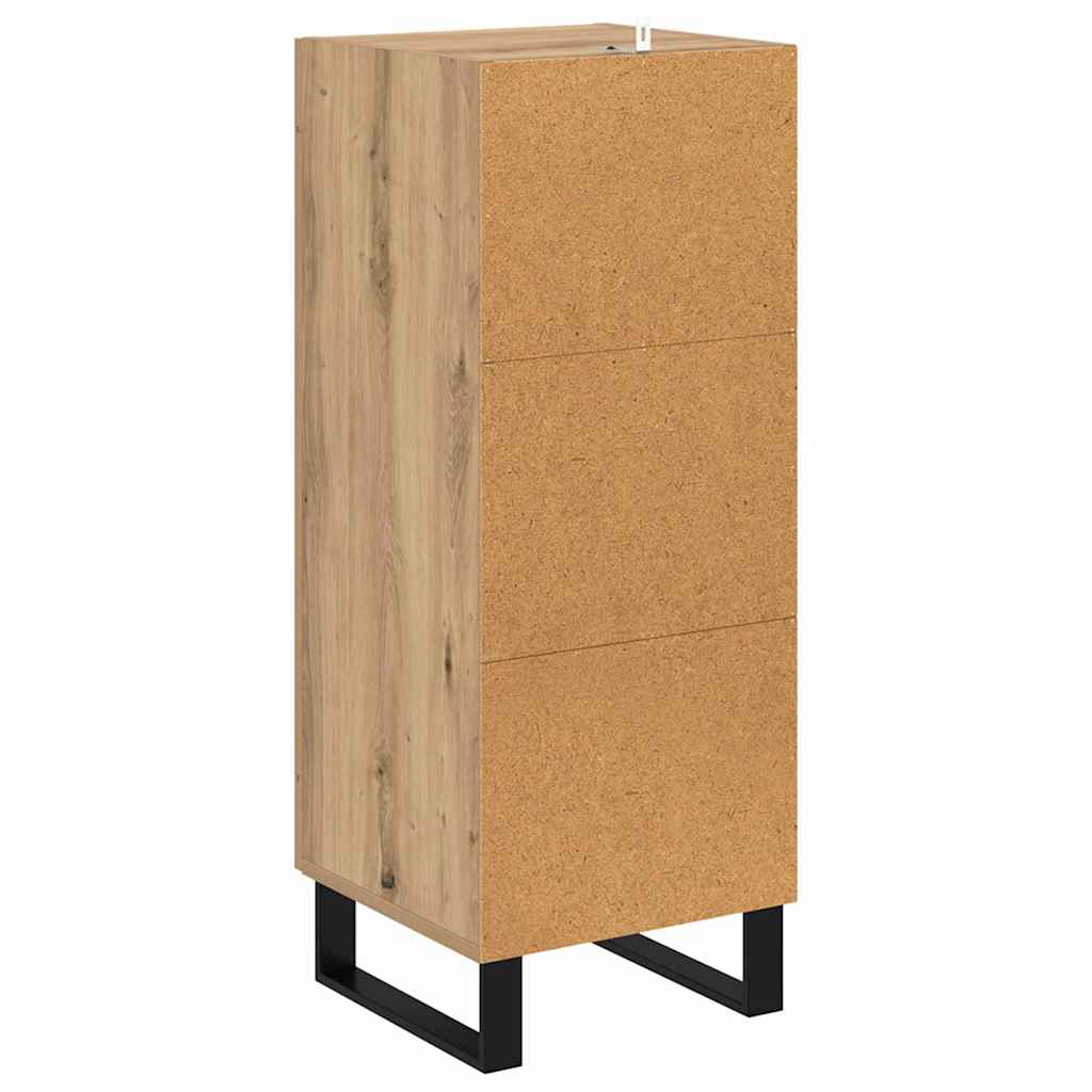 vidaXL Sideboard Artisan-Eiche 34,5 x 34 x 90 cm Verbundholz und Eisen