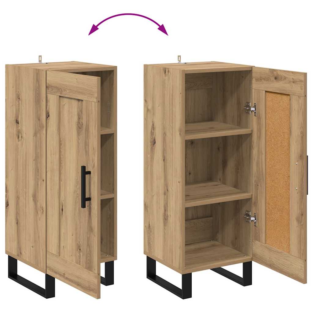 vidaXL Sideboard Artisan-Eiche 34,5 x 34 x 90 cm Verbundholz und Eisen