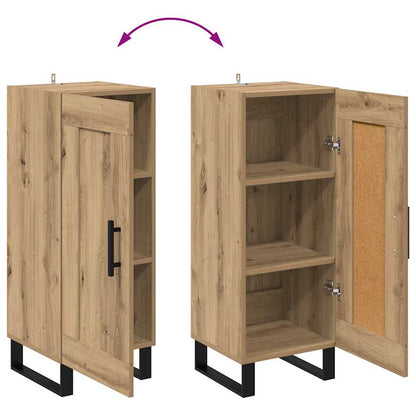 vidaXL Sideboard Artisan-Eiche 34,5 x 34 x 90 cm Verbundholz und Eisen