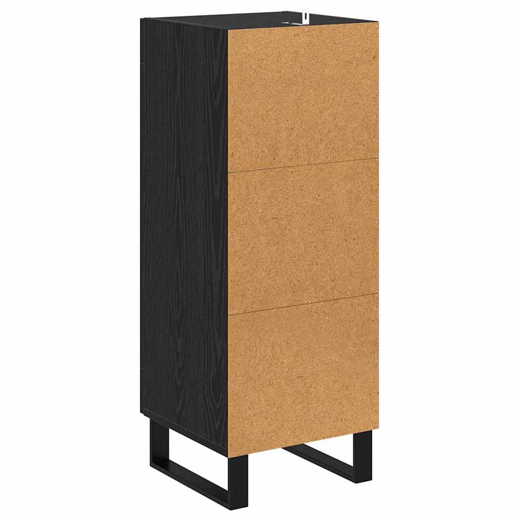 vidaXL Sideboard Schwarz Eichen-Optik 34,5 x 34 x 90 cm