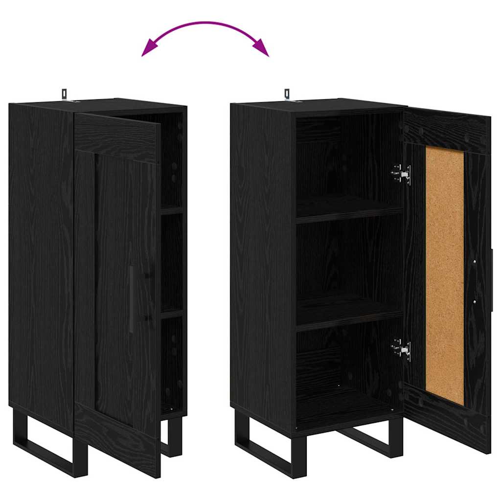 vidaXL Sideboard Schwarz Eichen-Optik 34,5 x 34 x 90 cm