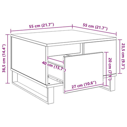 vidaXL Couchtisch Altholz 55 x 55 x 36,5 cm Holzwerkstoff