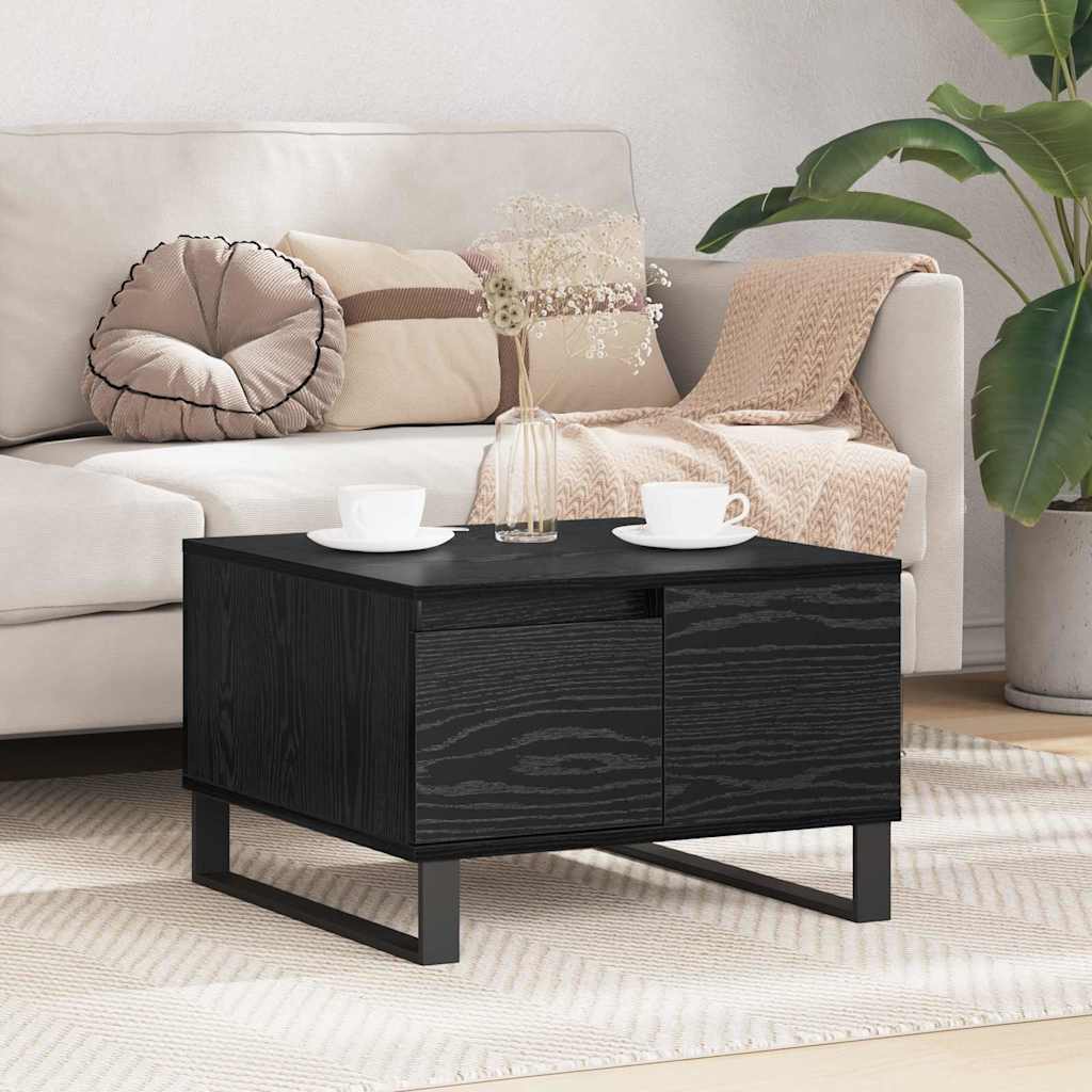 vidaXL Couchtisch Schwarz Eichen-Optik 55 x 55 x 36,5 cm Holzwerkstoff