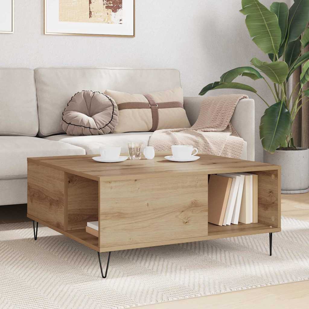 vidaXL Couchtisch Artisan-Eiche 80 x 80 x 36,5 cm Holzwerkstoff