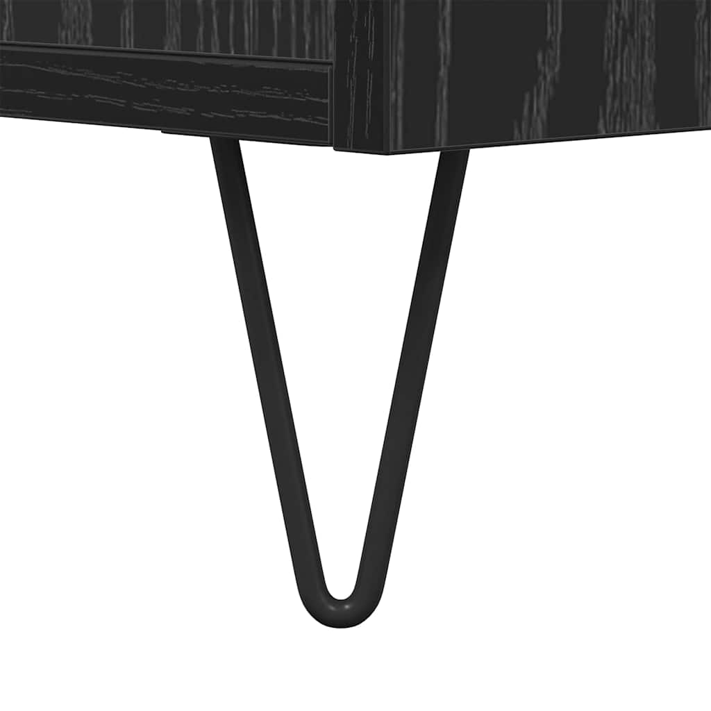 vidaXL Couchtisch Schwarz Eichen-Optik 80 x 80 x 36,5 cm Holzwerkstoff