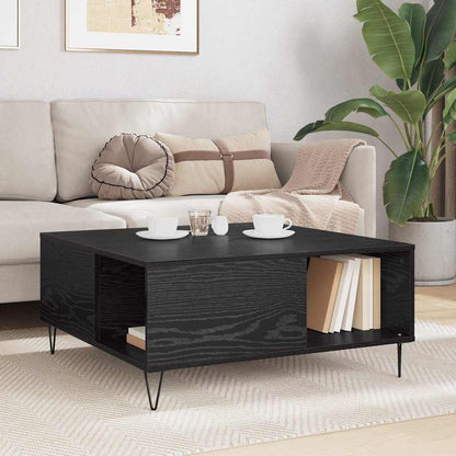 vidaXL Couchtisch Schwarz Eichen-Optik 80 x 80 x 36,5 cm Holzwerkstoff