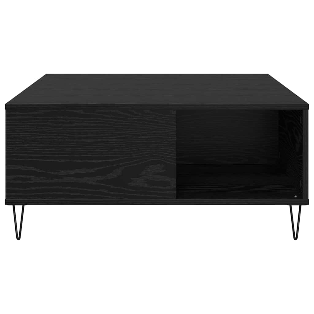 vidaXL Couchtisch Schwarz Eichen-Optik 80 x 80 x 36,5 cm Holzwerkstoff