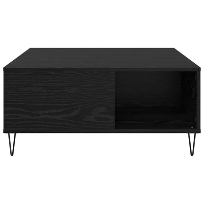 vidaXL Couchtisch Schwarz Eichen-Optik 80 x 80 x 36,5 cm Holzwerkstoff
