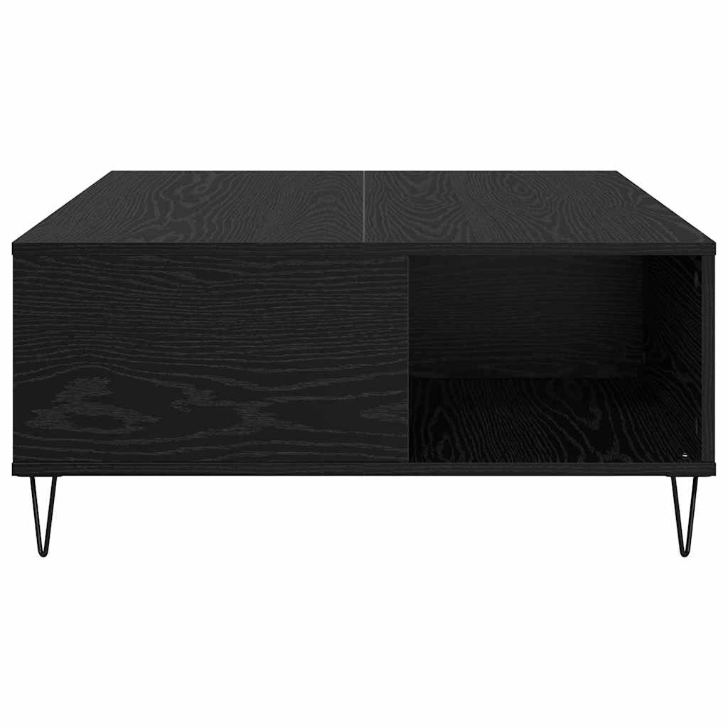 vidaXL Couchtisch Schwarz Eichen-Optik 80 x 80 x 36,5 cm Holzwerkstoff