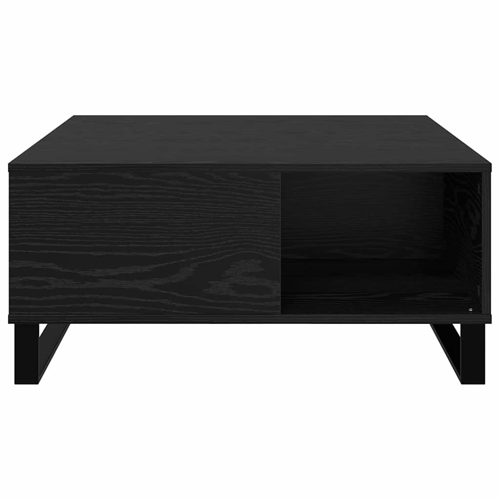 vidaXL Couchtisch Schwarz Eichen-Optik 80 x 80 x 36,5 cm Holzwerkstoff