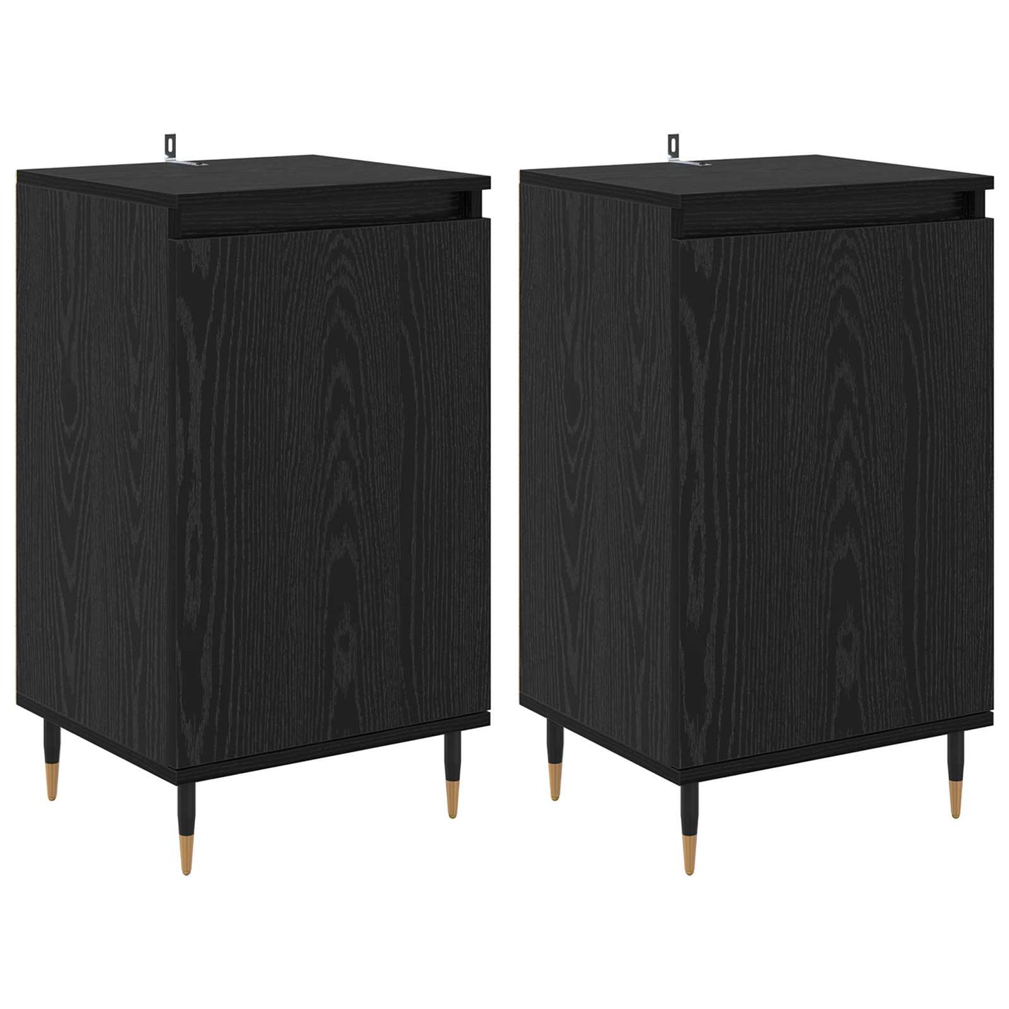 vidaXL Sideboard 2 pcs Schwarz Eichen-Optik 40 x 35 x 70 cm