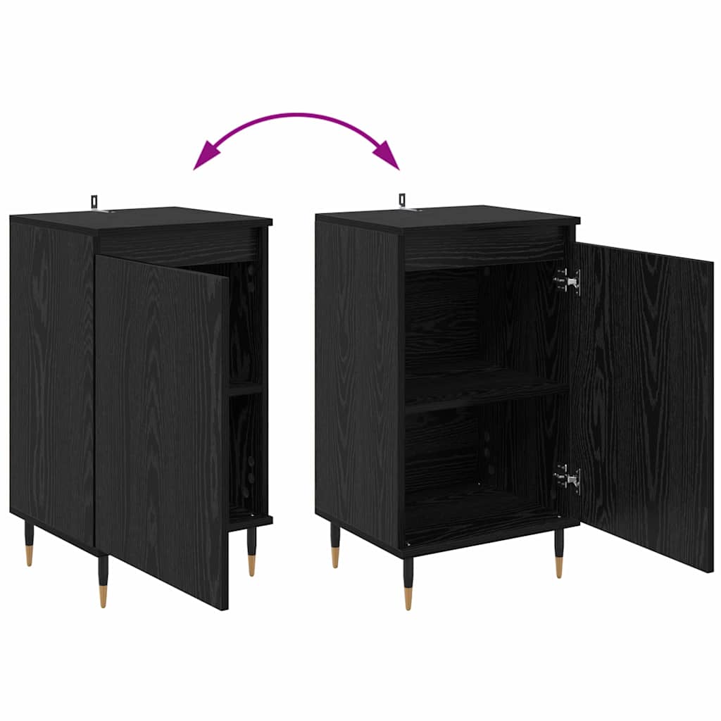 vidaXL Sideboard 2 pcs Schwarz Eichen-Optik 40 x 35 x 70 cm