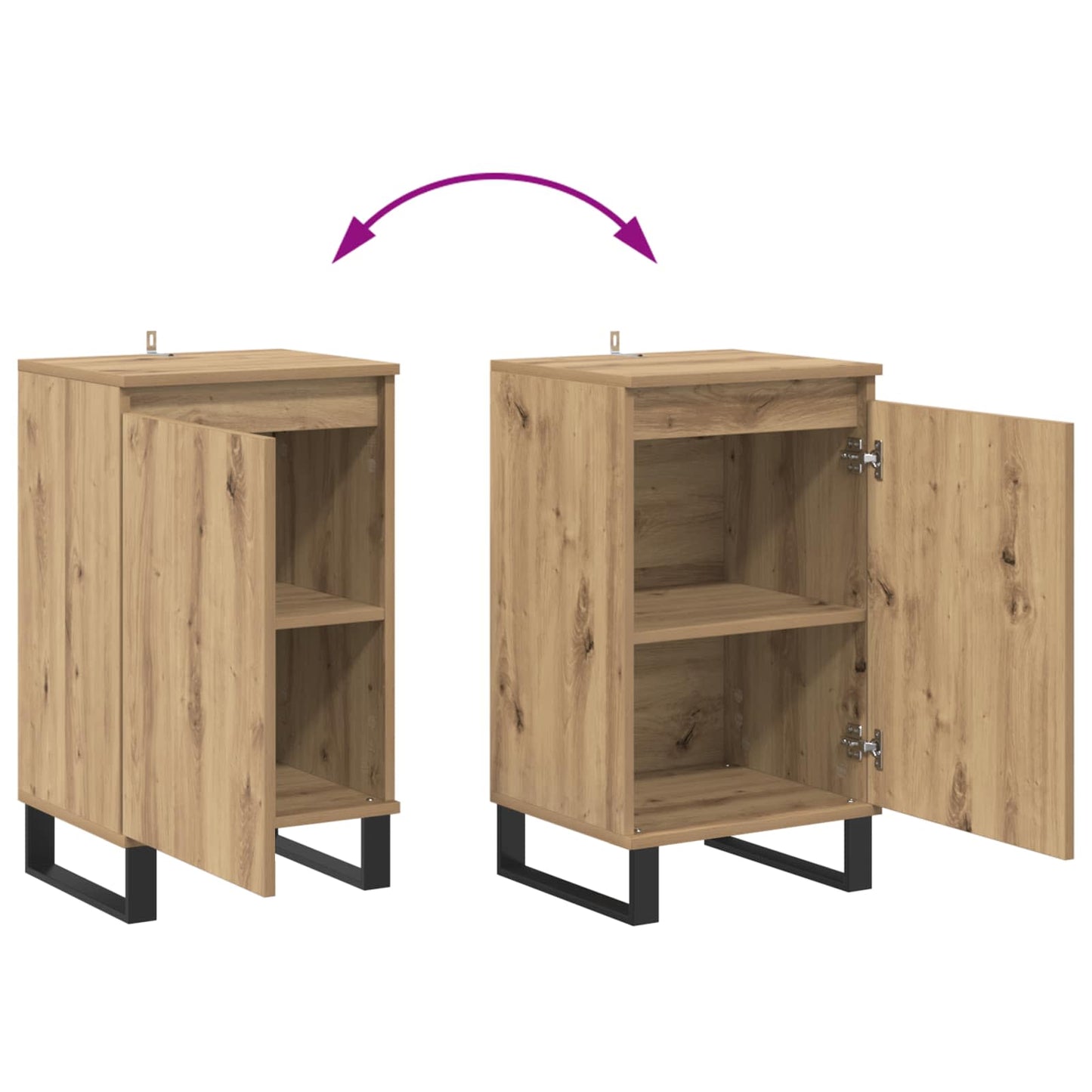 vidaXL Sideboard Artisan-Eiche 40 x 35 x 70 cm Holzwerkstoff