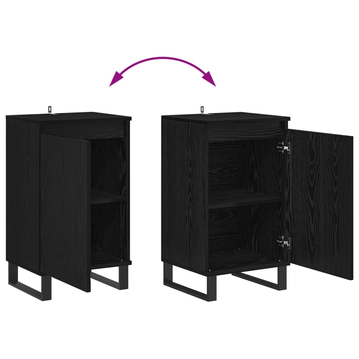 vidaXL Sideboard Schwarz Eichen-Optik 40 x 35 x 70 cm Holzwerkstoff
