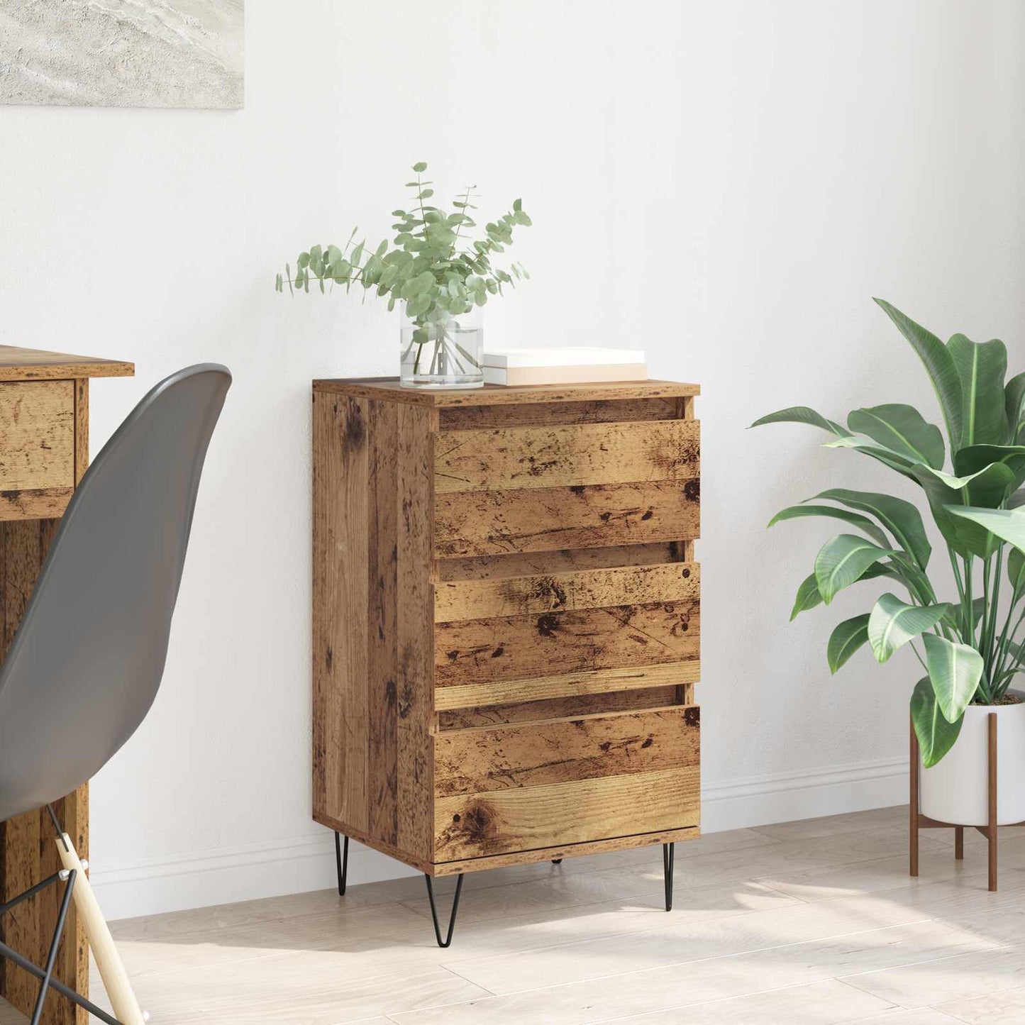 vidaXL Sideboard Altholz 40 x 35 x 70 cm Verbundholz und Eisen