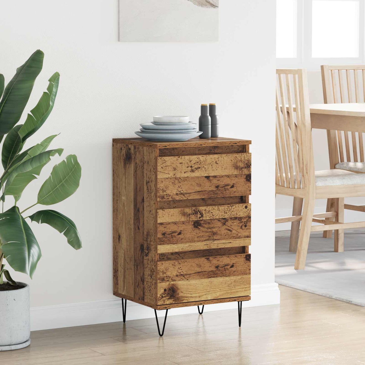 vidaXL Sideboard Altholz 40 x 35 x 70 cm Verbundholz und Eisen