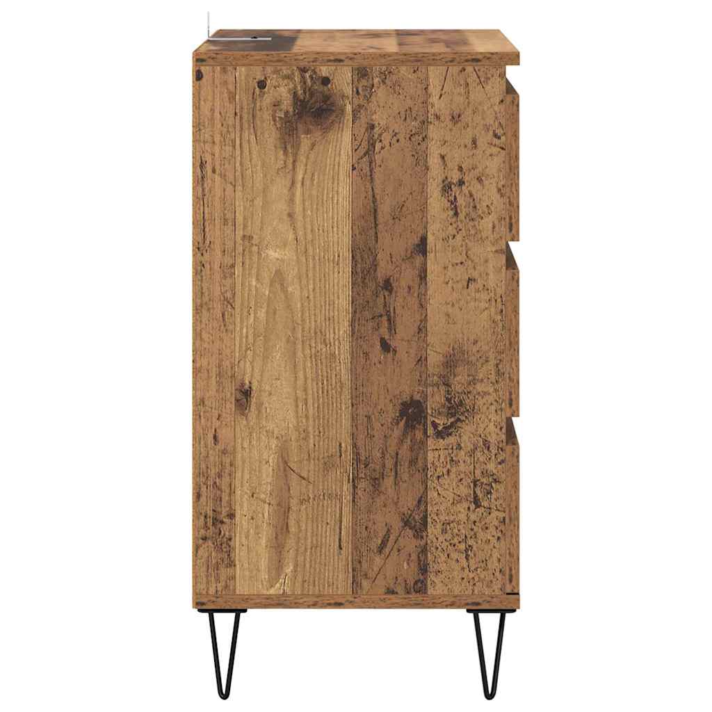 Sideboard Altholz 40 x 35 x 70 cm Verbundholz und Eisen