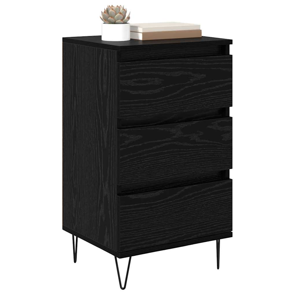 Sideboard mit Schubladen Schwarz Eichen-Optik 40 x 35 x 70 cm