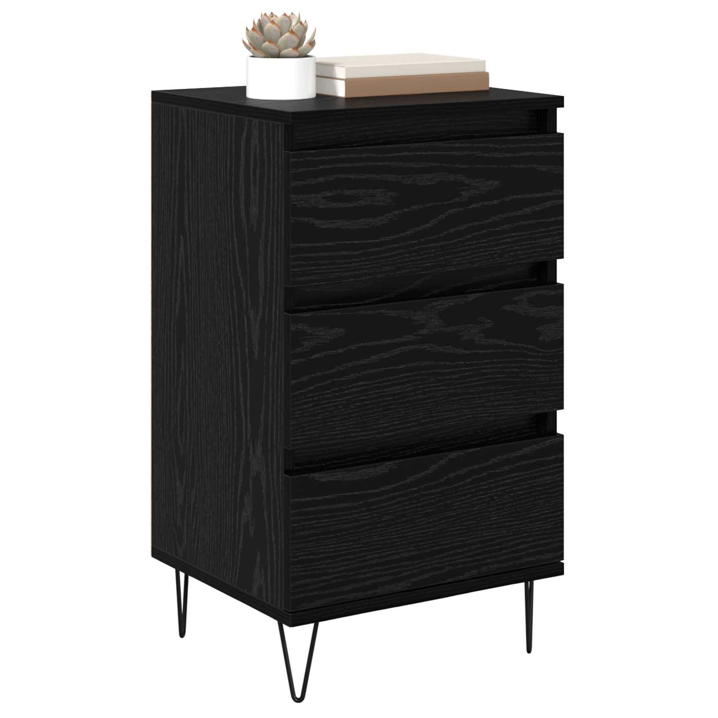 vidaXL Sideboard mit Schubladen Schwarz Eichen-Optik 40 x 35 x 70 cm