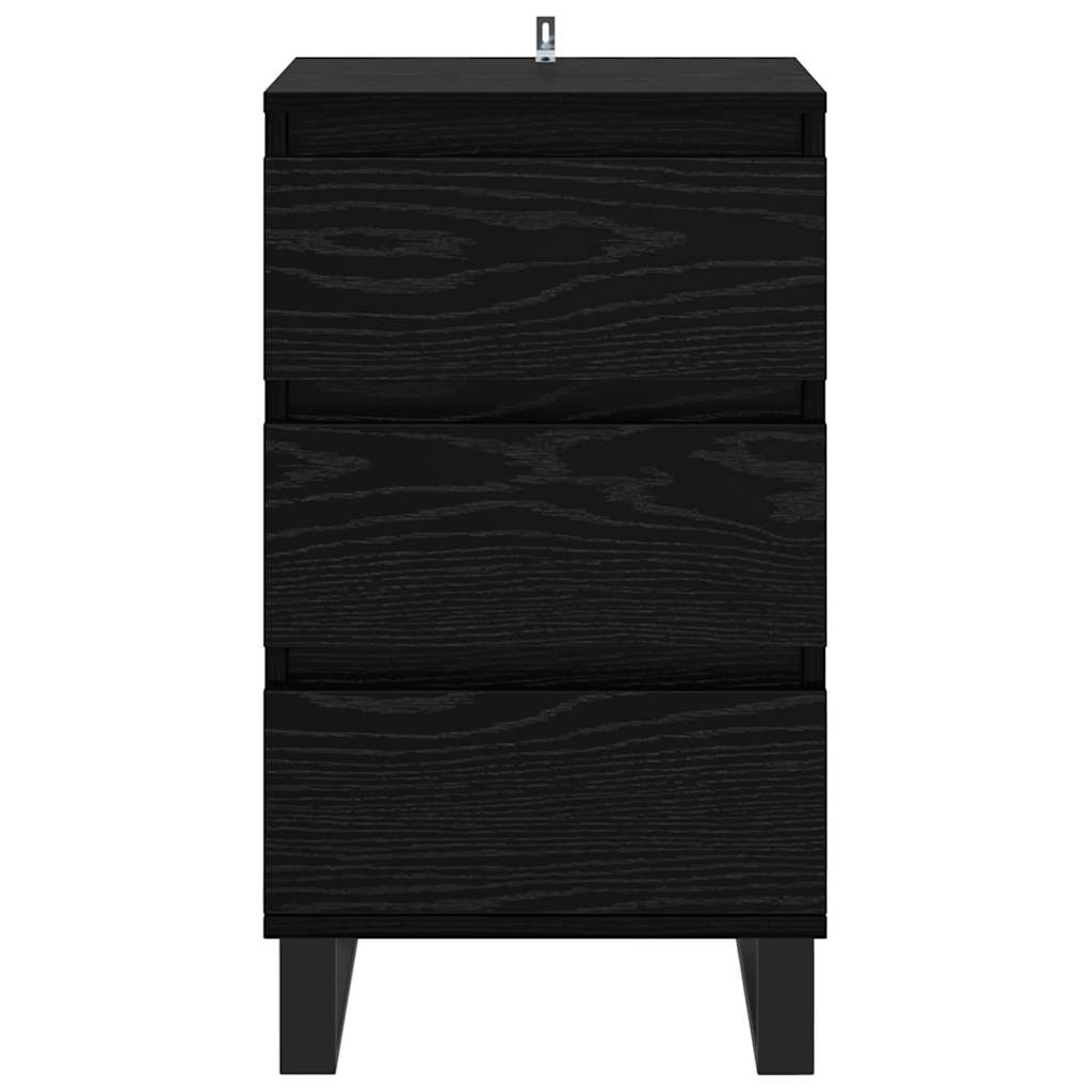 Sideboard mit Schubladen Schwarz Eichen-Optik Holzwerkstoff